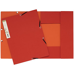 Exacompta Chemise Forever® A4 à 3 rabats et à élastiques, 225 feuilles, 240 x 320 mm, carte recyclé, rouge - lot de 25