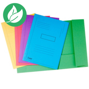 Exacompta Chemise imprimée 2 rabats Forever - Carton recyclé 290g/m² - Format 24 x 32 cm - Dos 2 cm - Coloris assortis - Lot de 50 Exacompta Chemise imprimée 2 rabats Forever - Carton recyclé 290g/m² - Format 24 x 32 cm - Dos 2 cm - Coloris assortis - Lot de 50