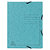 EXACOMPTA Chemise à élastique 3 rabats carte lustrée 355gm2 - A4 - Turquoise - 1