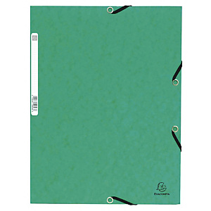 EXACOMPTA Chemise à élastiques 3 rabats carte lustrée 355g/m2 - Vert