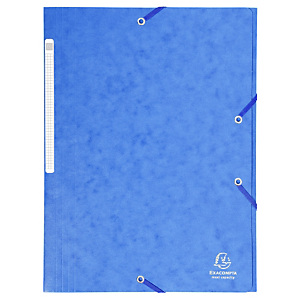 EXACOMPTA Chemise à élastiques Maxi capacity carte lustrée 425gm2 - A4 - Bleu