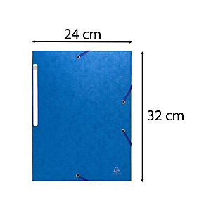 EXACOMPTA Chemise à élastiques sans rabat - carte lustrée gaufrée Scotten 600g/m2- A4 - Couleurs assorties
