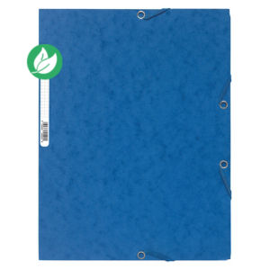 Exacompta Chemise Nature Future® à 3 rabats et à élastiques A4 250 feuilles 240 x 320 mm en carte bleue