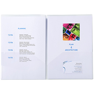 Exacompta Chemise de présentation double poche pour document A4/ A3 - Polypropylène transparent - Cr