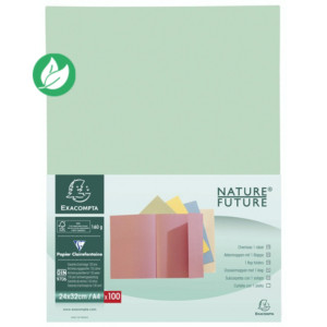Exacompta Chemise à rabat Nature Future® Jura 160 A4, 200 feuilles, 240 x 320 mm en carte vert clair - lot de 100 Exacompta Chemise à rabat Nature Future® Jura 160 A4, 200 feuilles, 240 x 320 mm en carte vert clair - lot de 100