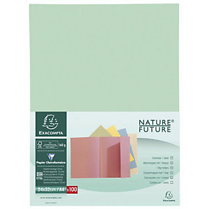 Exacompta Chemise à rabat Nature Future® Jura 160 A4, 200 feuilles, 240 x 320 mm, carton comprimé, vert clair, lot de 100