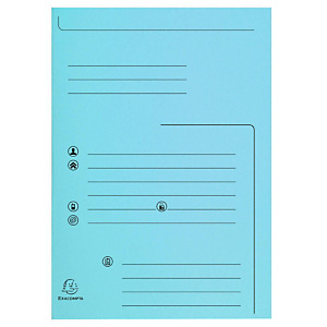 EXACOMPTA Chemises  dossier 2 rabats préimprimée capacité de 200 feuilles A4, carte 240 x 320 mm, Bleu (25 unités)