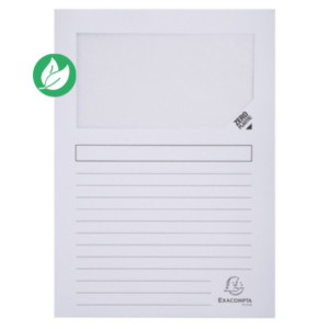 Exacompta Chemises à fenêtre Forever® 80 feuilles A4 130 g/m² en carte  recyclé Blanc - Lot de 25 Exacompta Chemises à fenêtre Forever® 80 feuilles A4 130 g/m² en carte  recyclé Blanc - Lot de 25