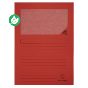 Exacompta Chemises à fenêtre Forever® 80 feuilles A4 130 g/m² en carte  recyclé Rouge - Lot de 25 Exacompta Chemises à fenêtre Forever® 80 feuilles A4 130 g/m² en carte  recyclé Rouge - Lot de 25