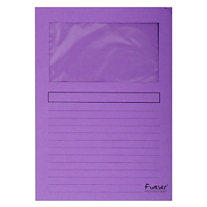 EXACOMPTA Chemises à fenêtre Forever® 80 feuilles A4 130 g/m² carton comprimé recyclé Violet (Lot de 100)