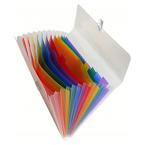 Exacompta Clasificador acordeón extensible, polipropileno, transparente, A4 Exacompta Clasificador acordeón extensible, polipropileno, transparente, A4