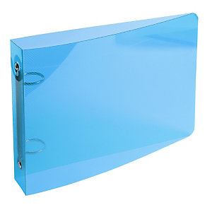 EXACOMPTA Classeur pour fiches bristol 125x200 2 anneaux 25mm polypropylène Crystal colours - Bleu