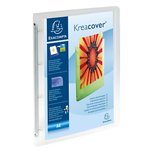 Exacompta Classeur souple 4 anneaux 15 mm Kreacover personnalisable A4 polypropylène translucide - Dos 2 cm - Incolore Exacompta Classeur souple 4 anneaux 15 mm Kreacover personnalisable A4 polypropylène translucide - Dos 2 cm - Incolore