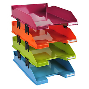 Exacompta Combo Midi Set 4 vaschette, Colori assortiti opachi Exacompta Combo Midi Set 4 vaschette, Colori assortiti opachi