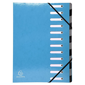 Exacompta Divisorio neutro, A4, 12 tasti, Cartoncino, Azzurro Exacompta Divisorio neutro, A4, 12 tasti, Cartoncino, Azzurro