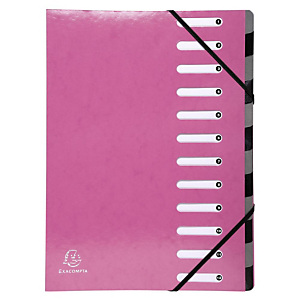 Exacompta Divisorio neutro, A4, 12 tasti, Cartoncino, Rosa Exacompta Divisorio neutro, A4, 12 tasti, Cartoncino, Rosa