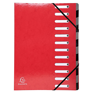 Exacompta Divisorio neutro, A4, 12 tasti, Cartoncino, Rosso Exacompta Divisorio neutro, A4, 12 tasti, Cartoncino, Rosso