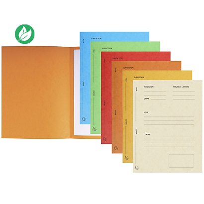 Exacompta Dossiers de plaidoirie pré-imprimés en carte lustrée coloris assortis - Lot de 25 - 1