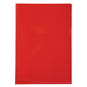 EXACOMPTA Etui carton de 100 pochettes coin PVC lisse haute résistance 13/100e - A4 - Rouge