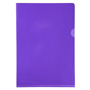 EXACOMPTA Etui carton de 100 pochettes coin PVC lisse haute résistance 13/100e - A4 - Violet