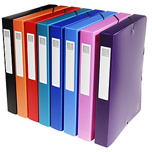 Exacompta Exabox Carpeta con cierre elástico y 3 solapas, A4, 350 hojas, polipropileno, colores surtidos Exacompta Exabox Carpeta con cierre elástico y 3 solapas, A4, 350 hojas, polipropileno, colores surtidos
