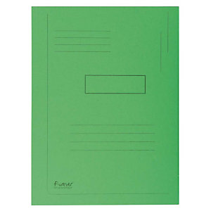 Exacompta Forever® Carpeta de 2 solapas en cartón prensado reciclado con líneas impresas A4 200 hojas de 240 x 320 mm en verde
