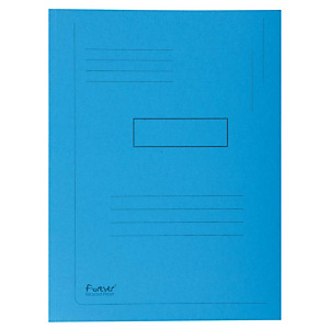 Exacompta Forever® Carpeta de 2 solapas con líneas impresas en cartón prensado reciclado A4 para 200 hojas de 240 x 320 mm en azul Exacompta Forever® Carpeta de 2 solapas con líneas impresas en cartón prensado reciclado A4 para 200 hojas de 240 x 320 mm en azul