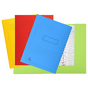 Exacompta Forever® Carpeta con líneas impresas y 2 solapas en cartón prensado reciclado para 200 hojas tamaño A4 de 240 x 320 mm en colores variados Exacompta Forever® Carpeta con líneas impresas y 2 solapas en cartón prensado reciclado para 200 hojas tamaño A4 de 240 x 320 mm en colores variados