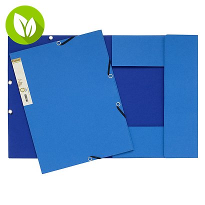 Exacompta Forever® Carpeta de gomas, A4, 3 solapas, lomo 15 mm, cartón prensado reciclado, azul claro - 1