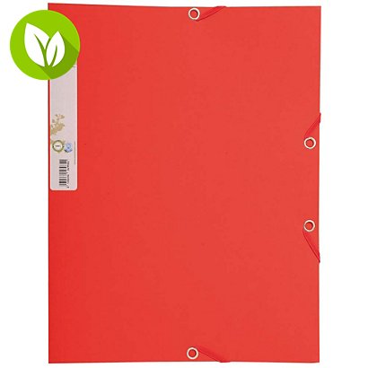 Exacompta Forever® Carpeta de gomas, A4, 3 solapas, lomo 15 mm, cartón prensado reciclado, rojo - 1
