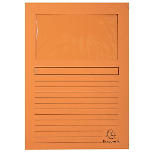 Exacompta Forever® Cartellina con finestra, Cartoncino riciclato, A4, Capacità 80 fogli, Arancio (confezione 25 pezzi)