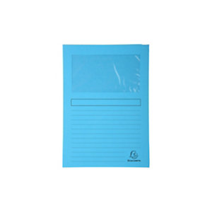 Exacompta Forever® Cartellina con finestra, Cartoncino riciclato, A4, Capacità 80 fogli, Azzurro (confezione 25 pezzi)