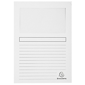 Exacompta Forever® Cartellina con finestra, Cartoncino riciclato, A4, Capacità 80 fogli, Bianco (confezione 25 pezzi) Exacompta Forever® Cartellina con finestra, Cartoncino riciclato, A4, Capacità 80 fogli, Bianco (confezione 25 pezzi)