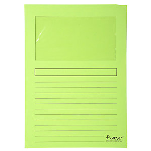 Exacompta Forever® Cartelline Formato A4 Capacità 80 fogli Cartoncino riciclato 130 g/m² Verde chiaro Confezione da 100 pezzi (confezione 100 pezzi)