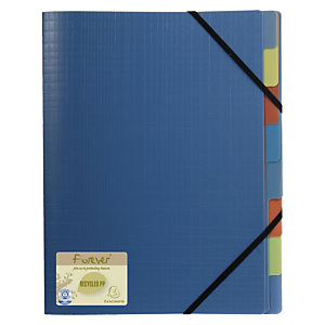 Exacompta Forever® Clasificador con compartimentos 250 hojas tamaño A4 8 compartimentos 3 solapas separadores multicolor polipropileno reciclado azul Exacompta Forever® Clasificador con compartimentos 250 hojas tamaño A4 8 compartimentos 3 solapas separadores multicolor polipropileno reciclado azul