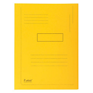 Exacompta Forever® Subcarpeta de 2 solapas en cartón prensado reciclado con líneas impresas A4 200 hojas de 240 x 320 mm en amarillo