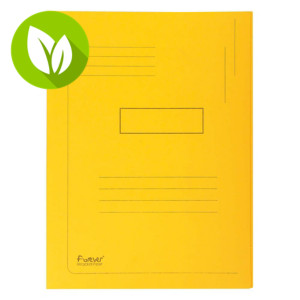 Exacompta Forever® Subcarpeta de 2 solapas en cartón prensado reciclado con líneas impresas A4 200 hojas de 240 x 320 mm en amarillo