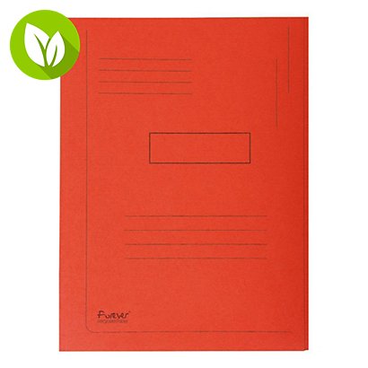 Exacompta Forever® Subcarpeta de 2 solapas con líneas impresas en cartón prensado reciclado tamaño A4 200 hojas de 240 x 320 mm en rojo - 1