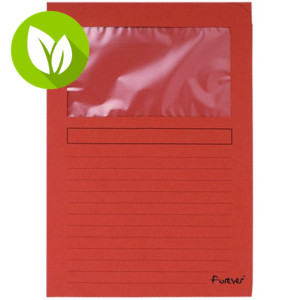 Exacompta Forever® Subcarpeta con ventana de cartón prensado reciclado de 130 g/m² 80 hojas tamaño A4 rojo