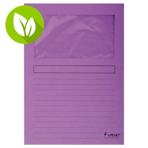 Exacompta Forever® Subcarpeta con ventana de cartón prensado reciclado de 130 g/m² para 80 hojas tamaño A4 violetas