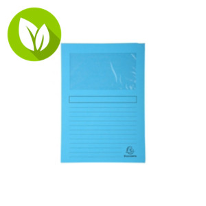 Exacompta Forever® Subcarpeta con ventana en cartón prensado reciclado 80 hojas tamaño A4 de 220 x 310 mm azul claro