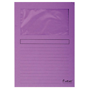Exacompta Forever® Subcarpeta con ventana de cartón prensado reciclado de 130 g/m² para 80 hojas tamaño A4 violetas Exacompta Forever® Subcarpeta con ventana de cartón prensado reciclado de 130 g/m² para 80 hojas tamaño A4 violetas