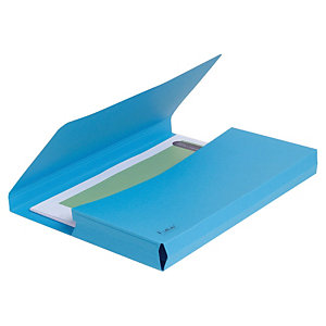 Exacompta Forever® Subcarpetas con bolsillo de cartón prensado reciclado, 200 hojas tamaño A4 de 245 x 325 mm, azul, paquete de 10