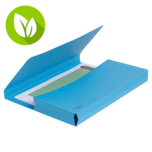 Exacompta Forever® Subcarpetas con bolsillo de cartón prensado reciclado, 200 hojas tamaño A4 de 245 x 325 mm, azul, paquete de 10