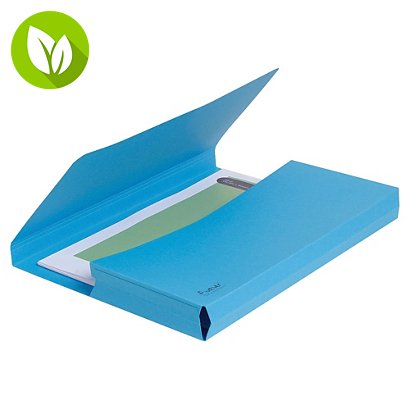 Exacompta Forever® Subcarpetas con bolsillo de cartón prensado reciclado, 200 hojas tamaño A4 de 245 x 325 mm, azul, paquete de 10 - 1