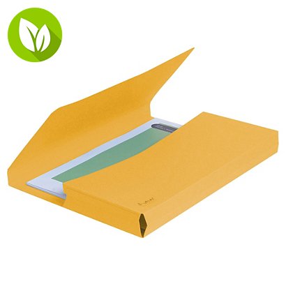 Exacompta Forever® Vip-Pocket Subcarpeta con bolsillo de cartón prensado reciclado, 200 hojas tamaño A4 de 245 x 325 mm, amarillo, paquete de 10 - 1
