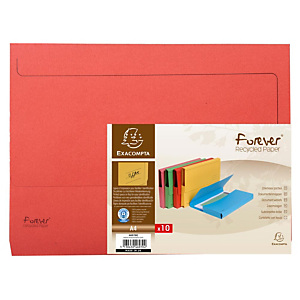Exacompta Forever® Vip-Pocket Subcarpeta con bolsillo de cartón prensado reciclado, 200 hojas tamaño A4 de 245 x 325 mm, rojo, paquete de 10 Exacompta Forever® Vip-Pocket Subcarpeta con bolsillo de cartón prensado reciclado, 200 hojas tamaño A4 de 245 x 325 mm, rojo, paquete de 10