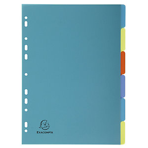 EXACOMPTA Intercalaires poplypropylène recyclé Forever® 6 positions - A4 - Couleurs assorties