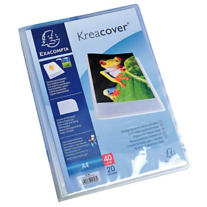 Exacompta Kreacover® Carpeta de fundas A4, 20 fundas, portada personalizable, transparente Exacompta Kreacover® Carpeta de fundas A4, 20 fundas, portada personalizable, transparente