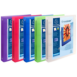 Exacompta Kreacover® Carpeta personalizable canguro de 4 anillas de 30 mm para 275 hojas A4+ lomo 40 mm de PVC colores surtidos Exacompta Kreacover® Carpeta personalizable canguro de 4 anillas de 30 mm para 275 hojas A4+ lomo 40 mm de PVC colores surtidos